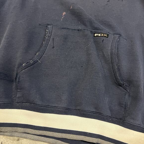 VTG Y2K FOX RACING Hoodie Mens Size XL Sweatshirt Distressed BMX Skater Blue - Picture 6 of 12